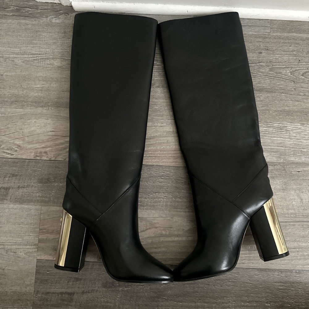 Jimmy Choo Rydea leather black knee-high boots